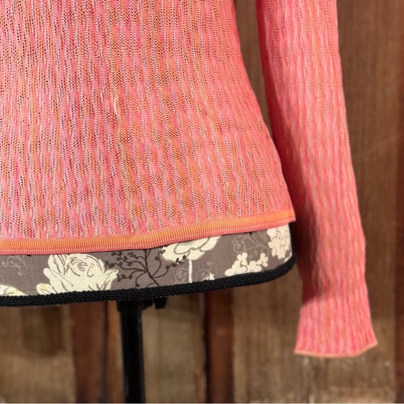 DANA BUCHMAN Sweater Long Sleeves Pink and Peach Knit - Picture 6 of 10